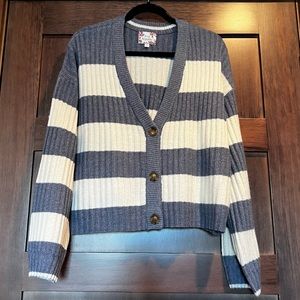 Pink Republic Blue and Cream striped Cardigan
